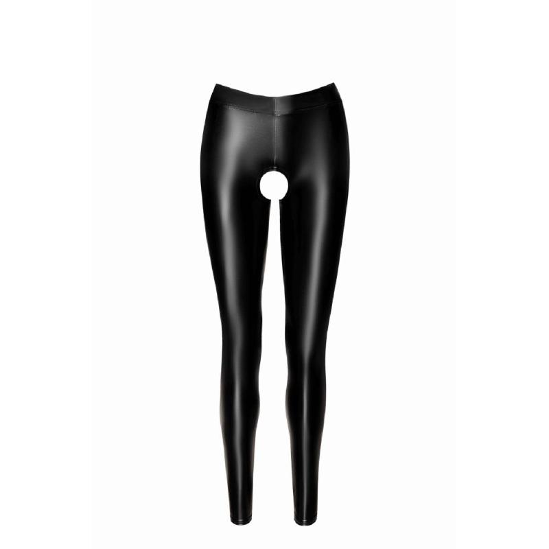 Легінси Noir Handmade F304 Taboo, M, black, під латекс, відкриті сідниці та промежина
