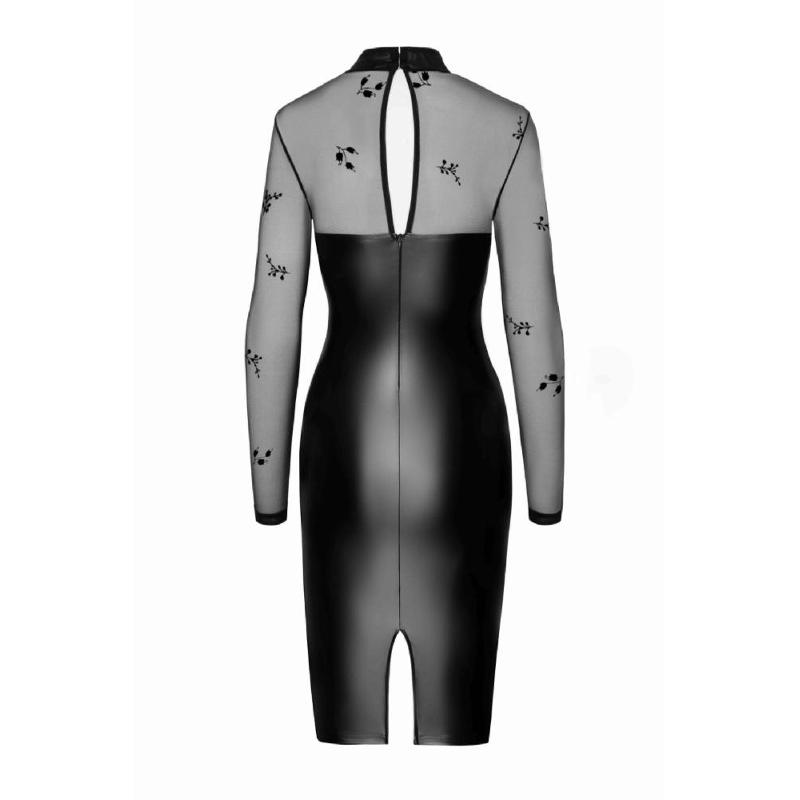 Сукня Noir Handmade F310 Sublime, M, black, міді, мокрий ефект, верх — сітка, довгий рукав