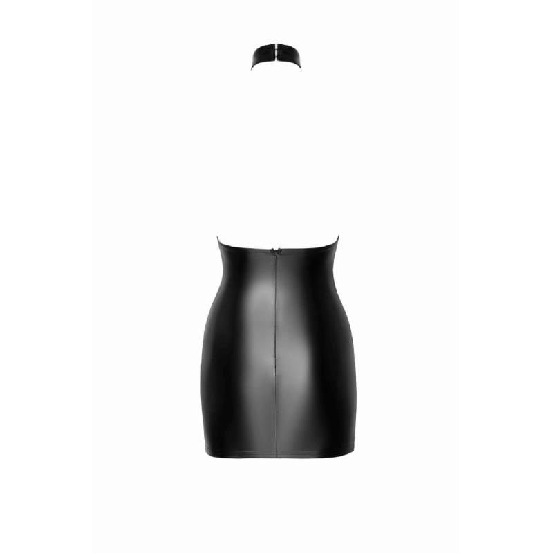 Сукня Noir Handmade F311 Eros, XL, black, міні, спідниця під латекс, верх — сітка, відкрита спина