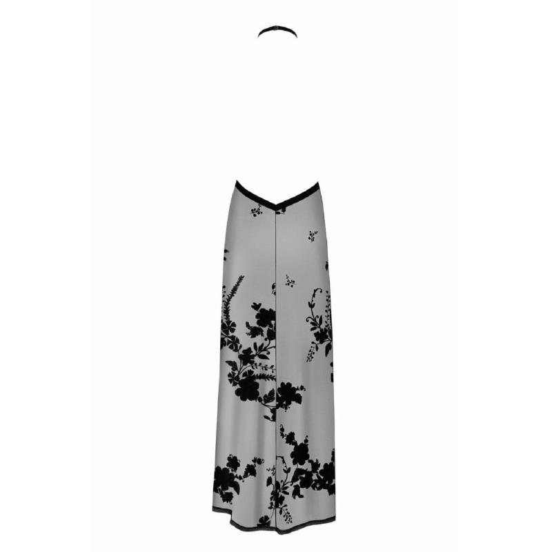 Сукня Noir Handmade F312 Divinity, 3XL, black, прозора, до підлоги, відкрита спина, розріз збоку