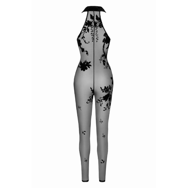 Бодістокінг Noir Handmade F315 Ego, XXL, black, прозорий, верх халтер, блискавка на все тіло