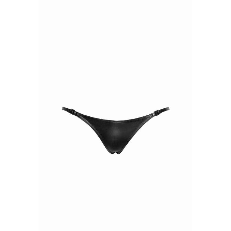 Трусики-стрінги Noir Handmade P012 Wild, M, під латекс, крокодиловий принт, застібки з боків