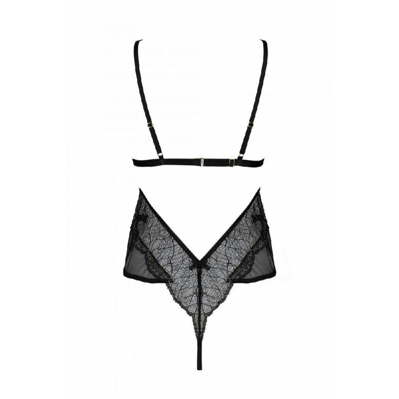 Боді Passion AMBERLY BODY black, XXL/XXXL, відкрита спина, низ стрінги