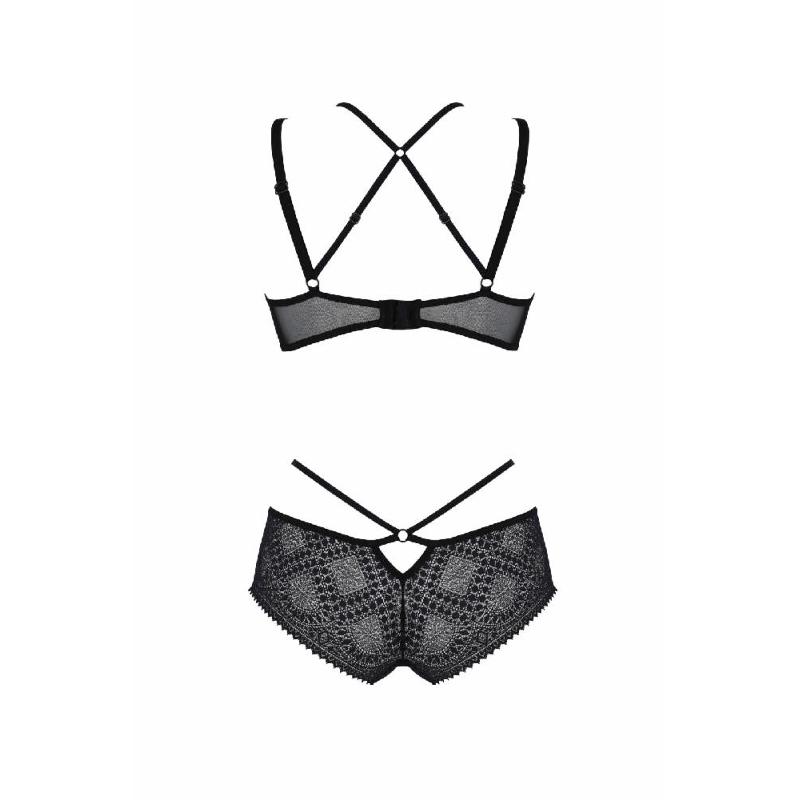 Комплект Passion DROSERA BIKINI black, S/M, бюстгальтер і трусики-кюлоти