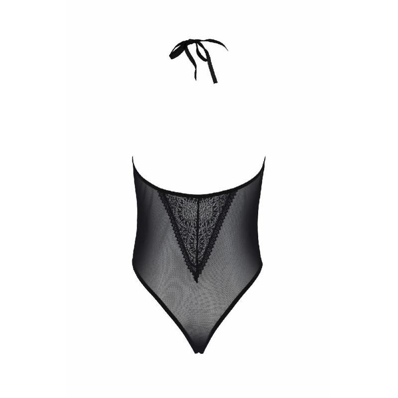 Боді Passion DROSERA BODY black, L/XL, високі вирізи, верх на зав’язках