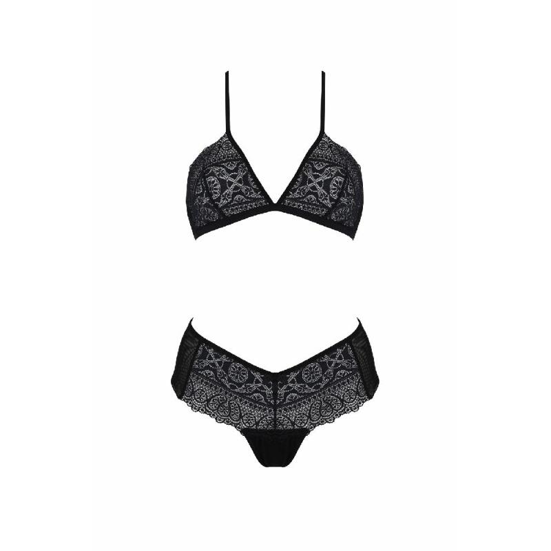 Комплект Passion KERRIA BIKINI black, S/M, бралет і трусики-бікіні