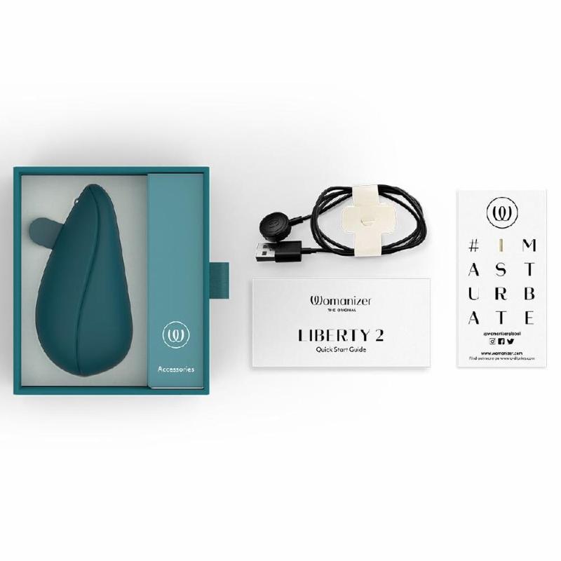 Вакуумний кліторальний стимулятор Womanizer Liberty 2 Dark Petrol, 8 режимів, магнітна кришечка