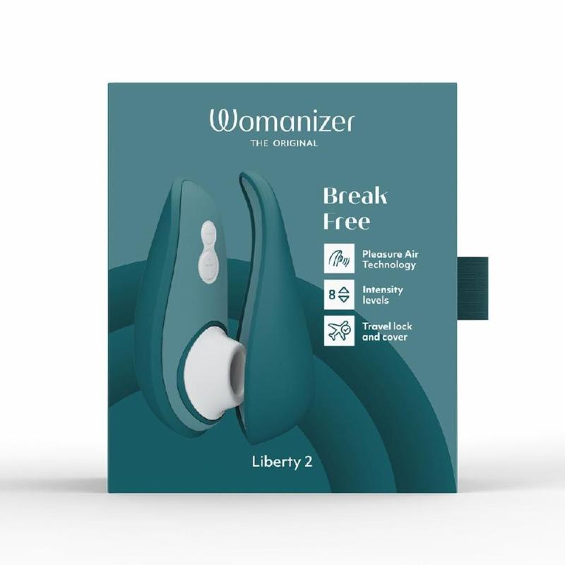 Вакуумний кліторальний стимулятор Womanizer Liberty 2 Dark Petrol, 8 режимів, магнітна кришечка