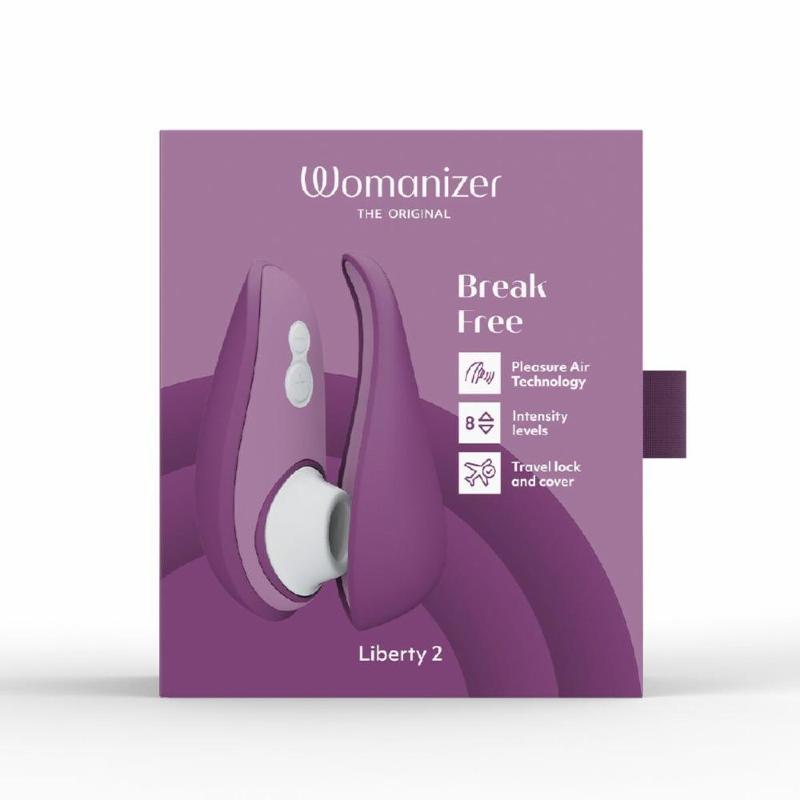 Вакуумний кліторальний стимулятор Womanizer Liberty 2 Purple, 8 режимів, магнітна кришечка
