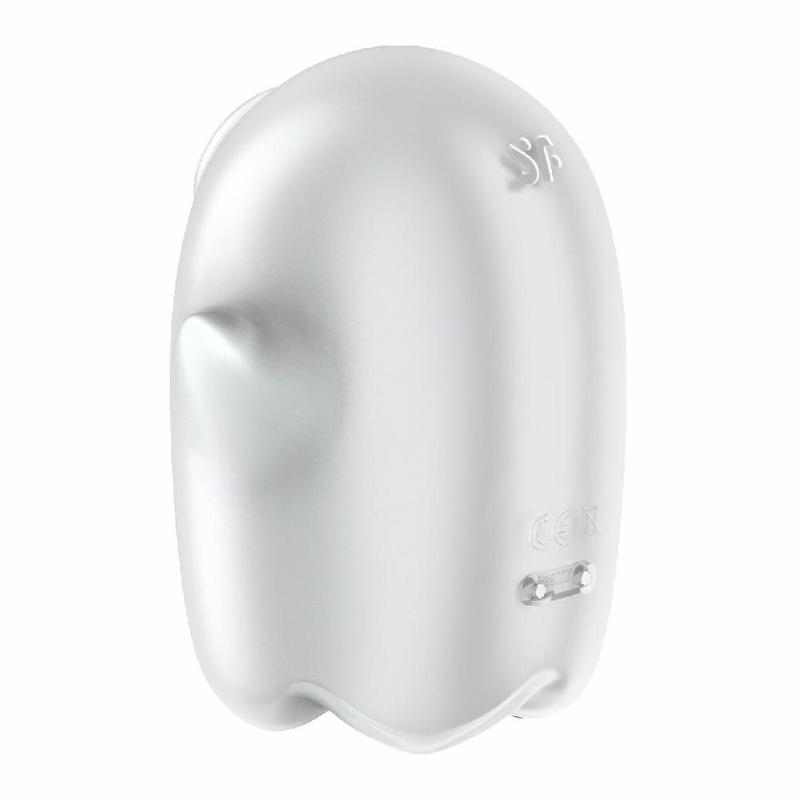 Вакуумний кліторальний стимулятор з вібрацією Satisfyer Glowing Ghost White, світиться в темряві