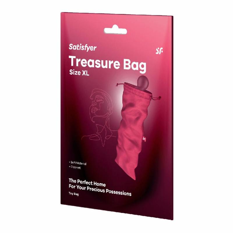 Мішечок для секс-іграшок Satisfyer Treasure Bag XL, рожевий, на шнурку