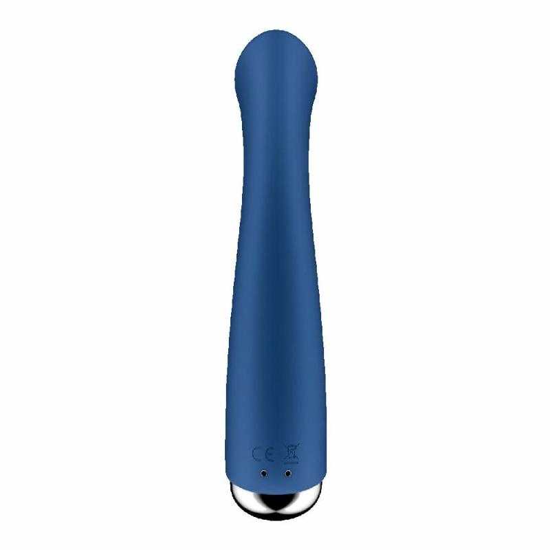 Вібратор з ротацією Satisfyer Spinning G-Spot 1 Blue, плоский майданчик для стимуляції точки G