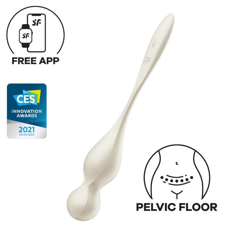 Вагінальні смарт-кульки з вібрацією Satisfyer Love Birds 1 Connect App White, 78 г - зображення 1
