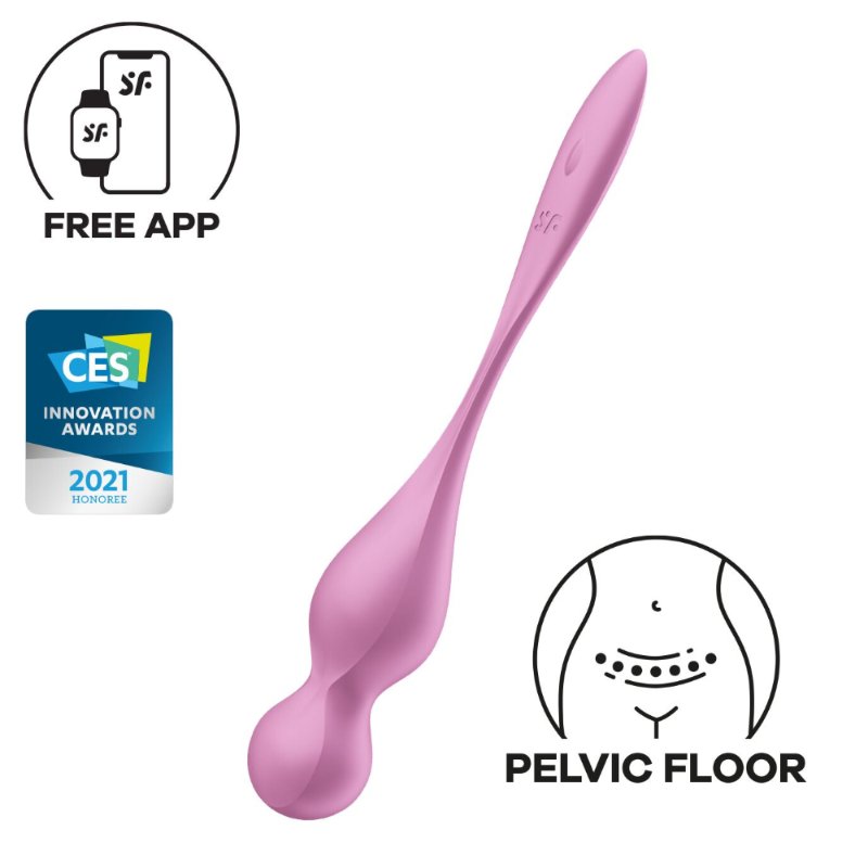 Вагінальні смарт-кульки з вібрацією Satisfyer Love Birds 1 Connect App Pink, 78 г - зображення 1