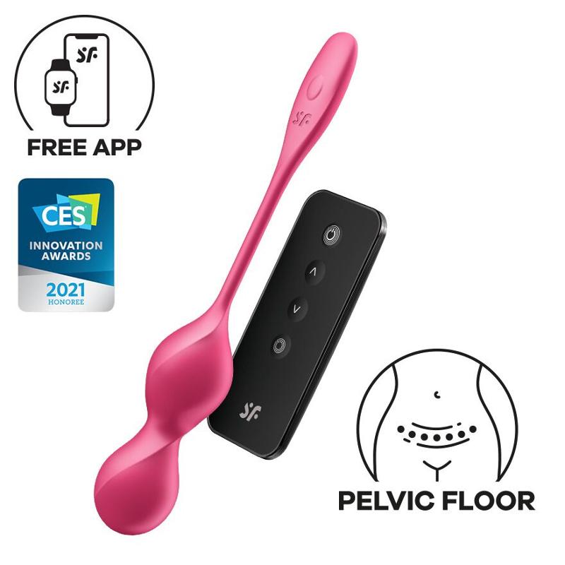 Вагінальні смарт-кульки з вібрацією Satisfyer Love Birds 2 Connect App Red, 86 г, пульт ДК - зображення 1