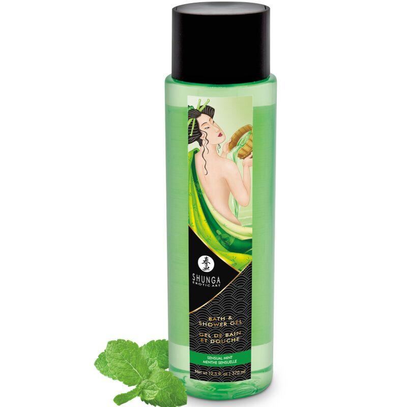 Гель для ванни та душу Shunga Sensual Mint, 370 мл, з рослинними оліями та вітаміном Е - зображення 1