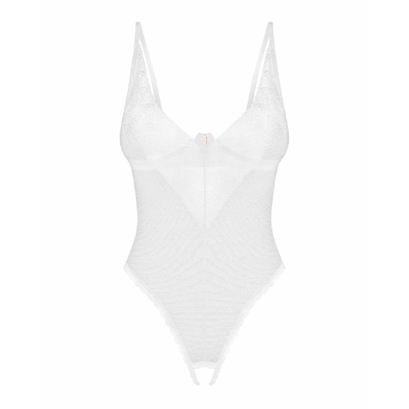 Боді з доступом Obsessive Alissium crotchless teddy, M/L, ліф з м’якою чашкою, високі трусики