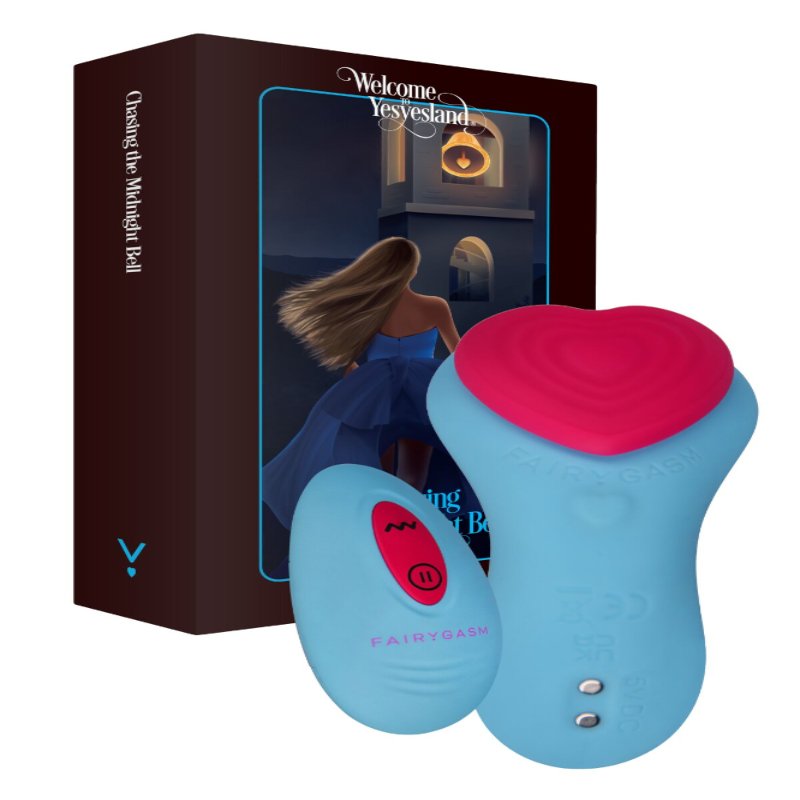 Вібратор у трусики FairyGasm HeartGem blue, на магніті, пульт ДК - зображення 1