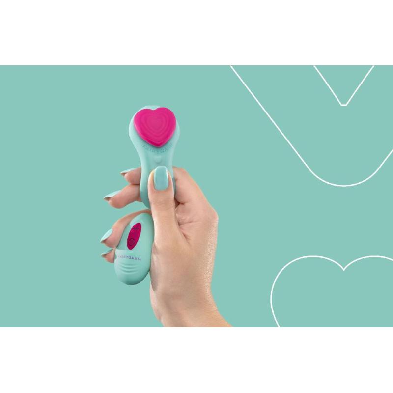 Вібратор у трусики FairyGasm HeartGem green, на магніті, пульт ДК