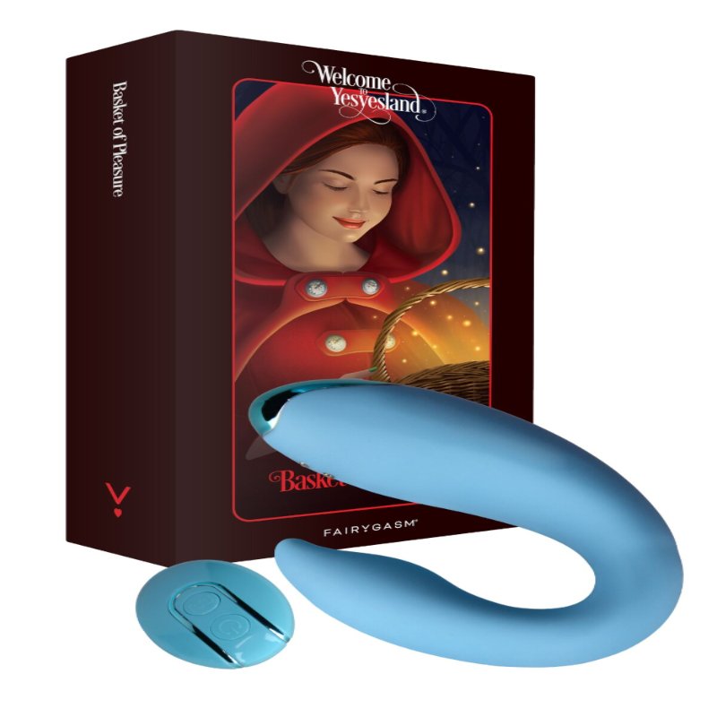 Вібратор для пар FairyGasm PleasureBerry blue, зарядний кейс, пульт ДК - зображення 1