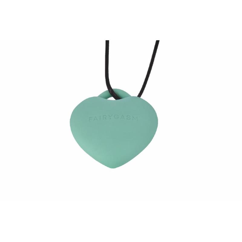 Мінівібратор «Сердечко» FairyGasm PleasureStone green, 9 режимів, на шнурку