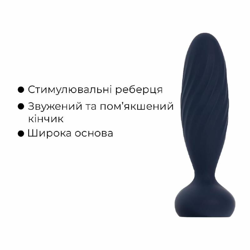 Анальна смарт-вібропробка з пульсацією Svakom Jordan Navy Blue, пульт ДК