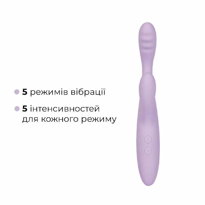 Тонкий кролик-вібратор Svakom Cici+ 2 Lilac, керування зі смартфона, підігрів до 38 °C