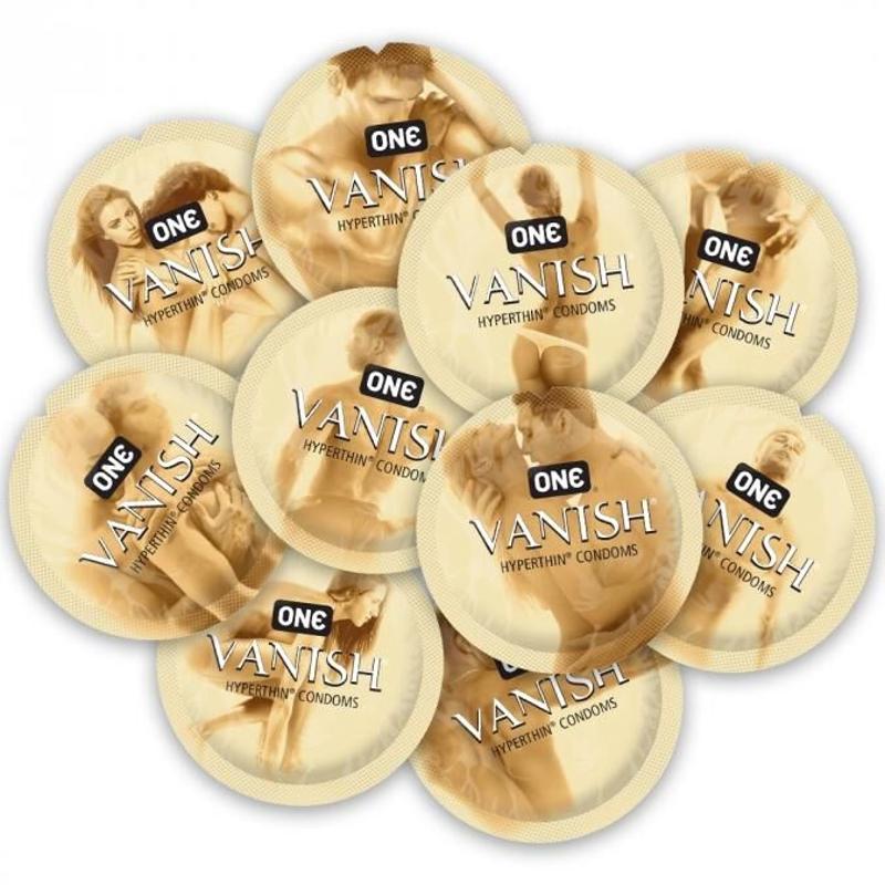 Набір презервативів ONE Vanish Hyperthin, 100 шт, ультратонкі, зі змазкою, паковання-тубус