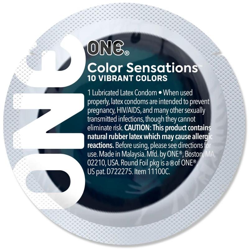 Презерватив ONE Color Sensations ONE is the corner pocket, 1 шт, чорний, гладенький, зі змазкою