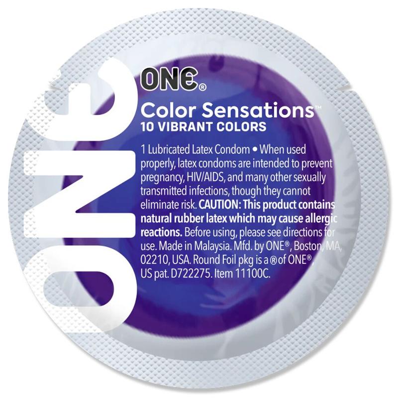 Презерватив ONE Color Sensations Struck by ONE, 1 шт, лавандово-бузковий, гладенький, зі змазкою