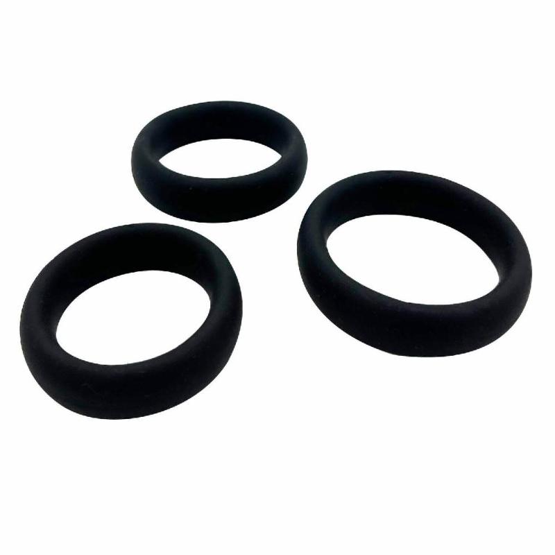 Набір ерекційних кілець Alive Sensual Pleasure Rings, 3 розміри, чорні, дуже еластичні
