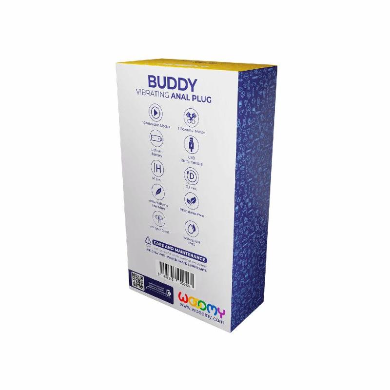 Анальний вібростимулятор Wooomy Buddy, темно-зелений, гнучкий, 10 режимів вібрації, знімна віброкуля