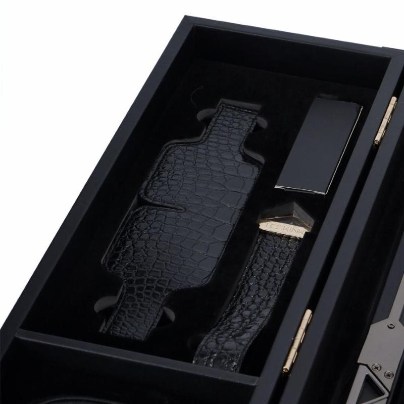 БДСМ-набір LOCKINK All-in-1 BDSM Play Kit, чорний, шкіра з тисненням, предмети для бондажу, шибарі, ваксплею