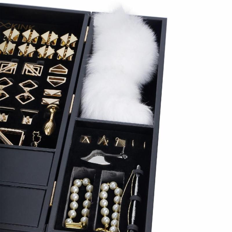 БДСМ-набір LOCKINK All-in-1 BDSM Play Kit, чорний, шкіра з тисненням, предмети для бондажу, шибарі, ваксплею