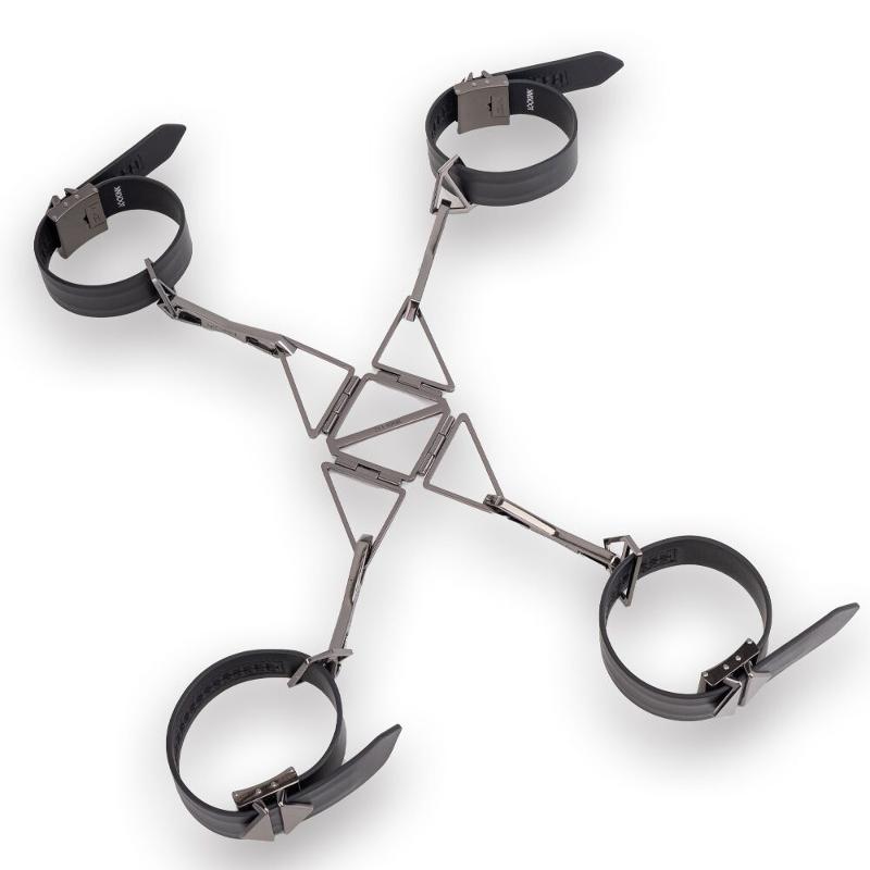 БДСМ-набір LOCKINK Bondage & Restraint Set, чорний, натуральна шкіра, фіксатори, маска, кляп