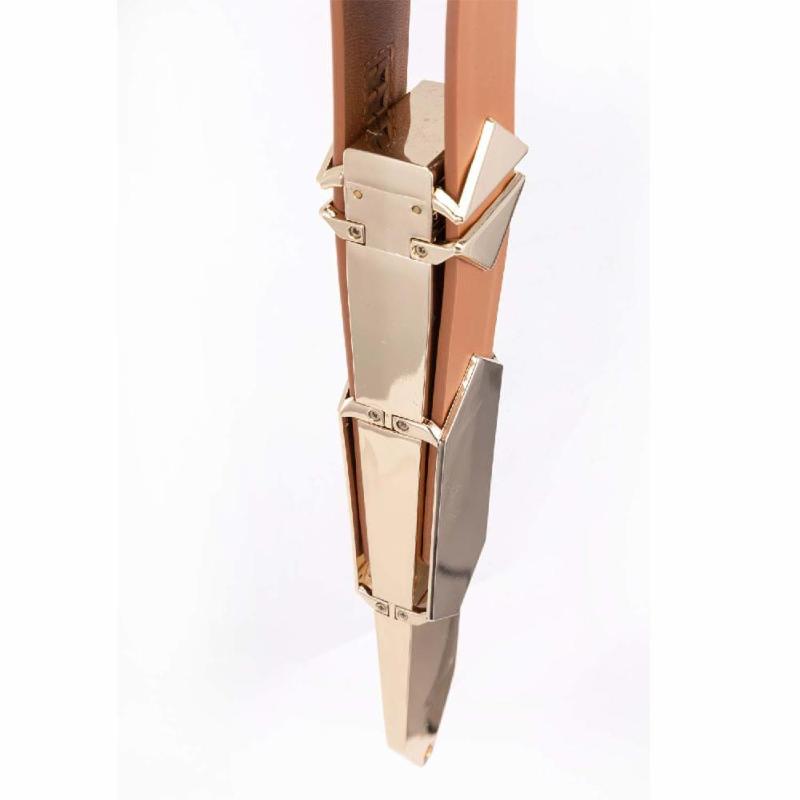 Регульована шльопалка LOCKINK Adjustable Slapper for Impact Play, коричнева, натуральна шкіра