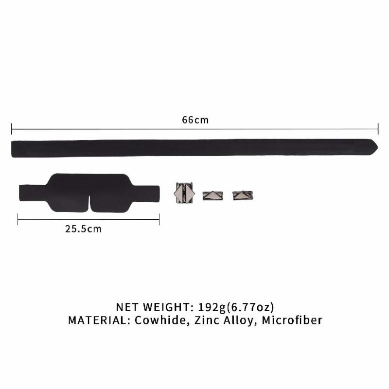 Маска на очі LOCKINK Blindfold Kit, чорна, натуральна шкіра, регульований обсяг