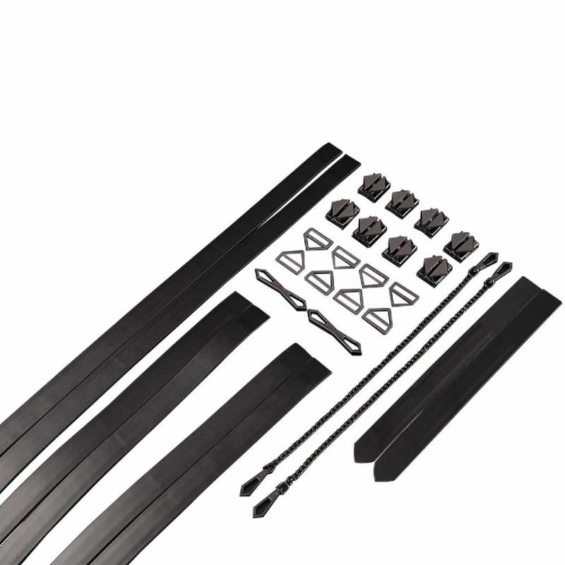 Набір для бондажу LOCKINK 8-Bondage-Straps Restraint Set, чорний 8 ременів з натуральної шкіри