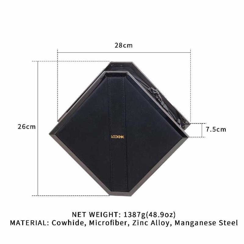 Сумка для секс-іграшок LOCKINK Mysterious Square Kink Bag, чорна, набір для бондажу в комплекті