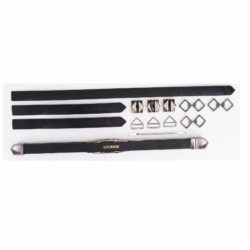 Фіксатор-розпірка LOCKINK Adjustable Spreader Bar Set, чорний, шкіряний, ремені для шиї, рук/ніг