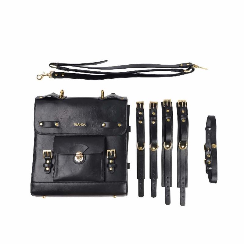 Сумка-трансформер для зберігання секс-іграшок LOCKINK Detachable JK Bag, чорна, ПВХ