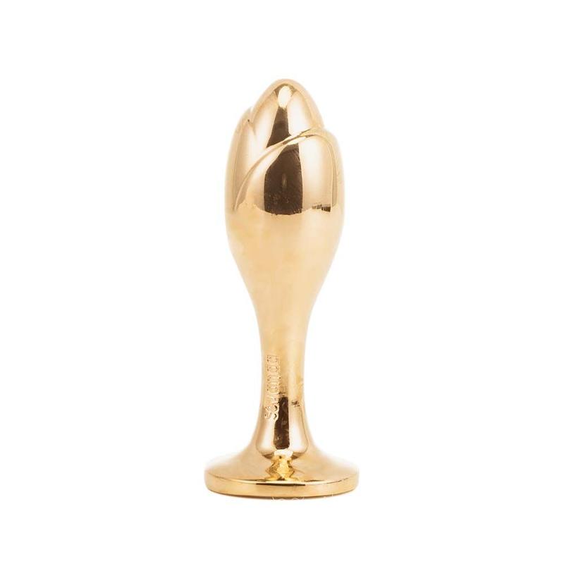 Металева анальна пробка з хутряним хвостом LOCKINK SEVANDA White Fox-Tail Anal Rose-shape Plug
