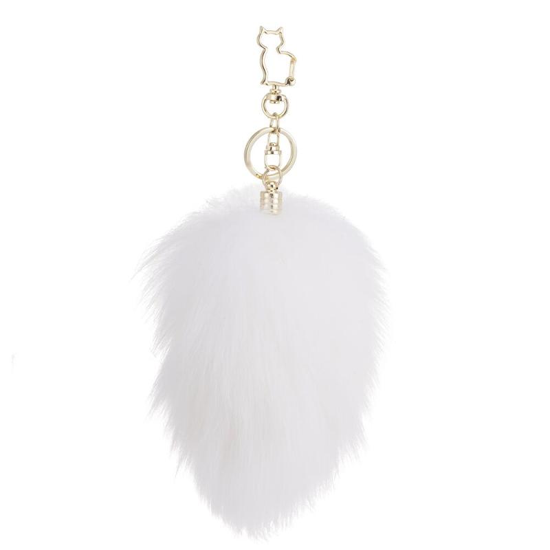 Металева анальна пробка — кролячий хвіст LOCKINK SEVANDA White Bunny-Tail Anal Pear-shape Plug