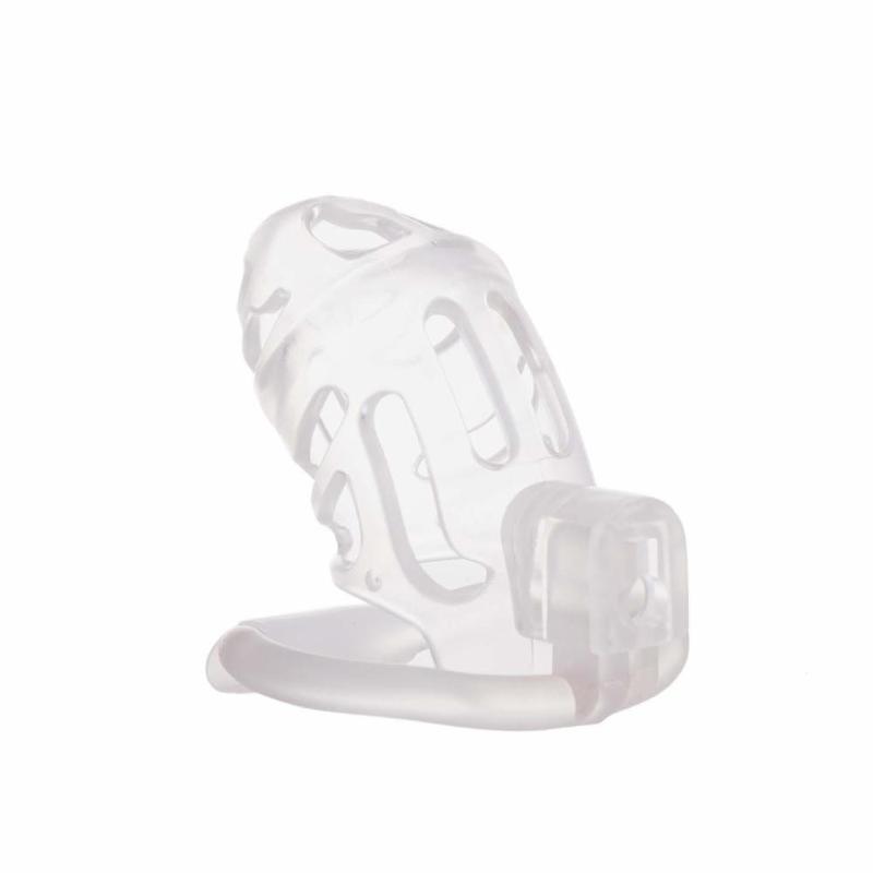 Клітка для пеніса LOCKINK SEVANDA Plastic Penis Chastity Cage, прозора, 3 кільця різних розмірів