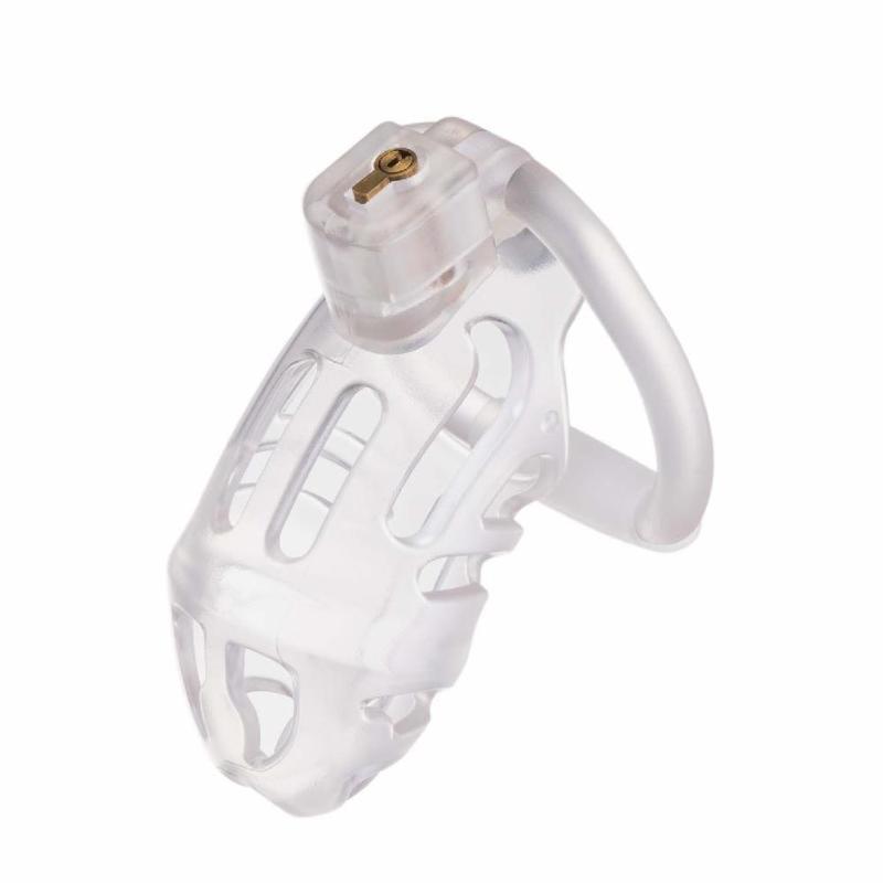 Клітка для пеніса LOCKINK SEVANDA Plastic Penis Chastity Cage, прозора, 3 кільця різних розмірів