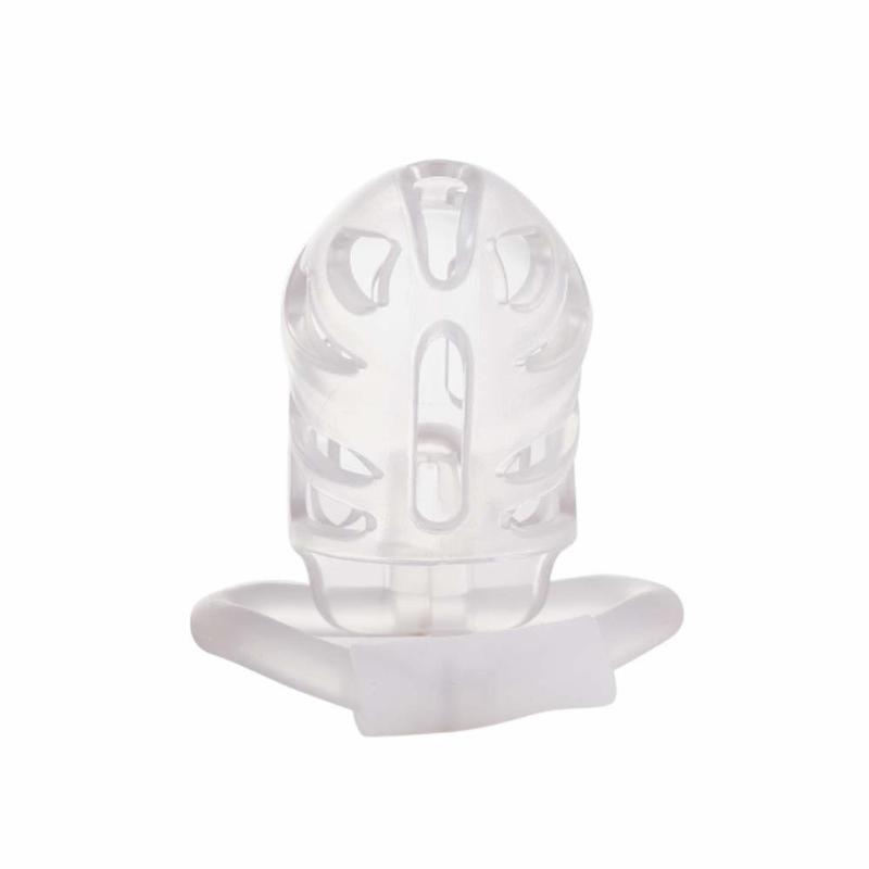 Клітка для пеніса LOCKINK SEVANDA Plastic Penis Chastity Cage, прозора, 3 кільця різних розмірів