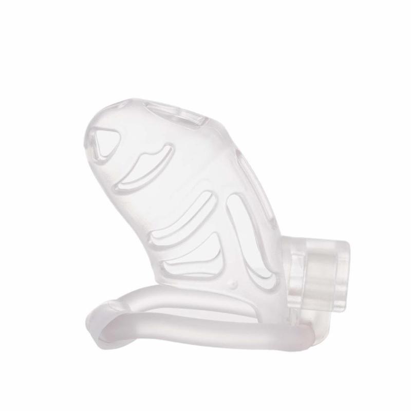 Клітка для пеніса LOCKINK SEVANDA Plastic Penis Chastity Cage, прозора, 3 кільця різних розмірів
