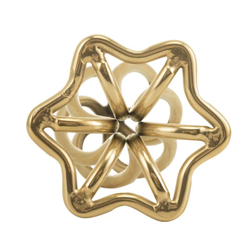 Металева анальна пробка LOCKINK SEVANDA Hollow Spiral Golden, S, золотиста, діаметр 2,6 см