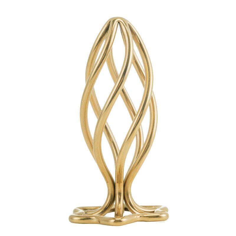 Анальна пробка LOCKINK SEVANDA Hollow Spiral Golden Metal Anal Plug - L size - зображення 1