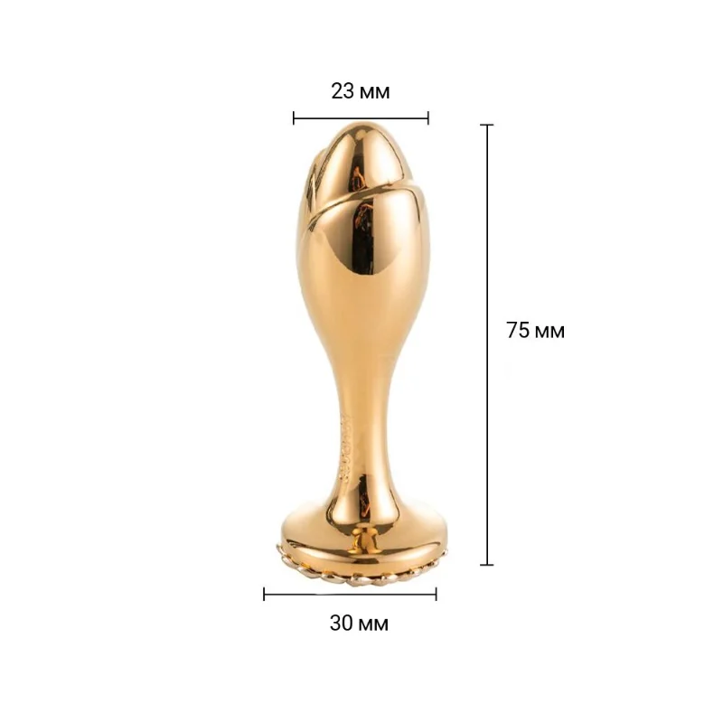 Металева анальна пробка LOCKINK SEVANDA Pearl Rose-shape Anal Plug, зі штучною перлиною